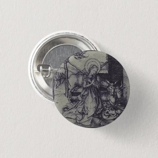 Alte Krippe-Szene og Jesus Christus Button (Vorne & Hinten)