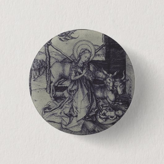 Alte Krippe-Szene og Jesus Christus Button (Vorderseite)