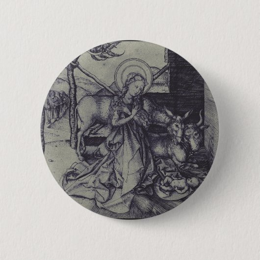 Alte Krippe-Szene og Jesus Christus Button (Vorderseite)