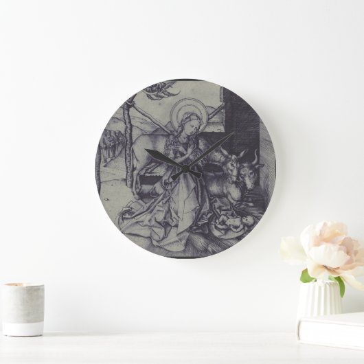 Alte Krippe-Szene og Jesus Christus Große Wanduhr (Zuhause)