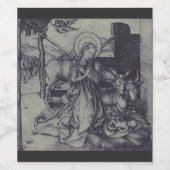 Alte Krippe-Szene og Jesus Christus Weinetikett (Einzelnes Label)