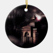 Alte Krypta im dunklen Wald Keramik Ornament (Vorne)