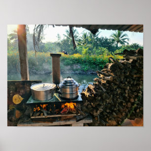 Alte Küche im ländlichen Vietnam Poster