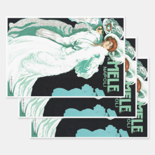 Alte Kunst Neue Art, Italienische Mode, Edle Fraue Geschenkpapier Set