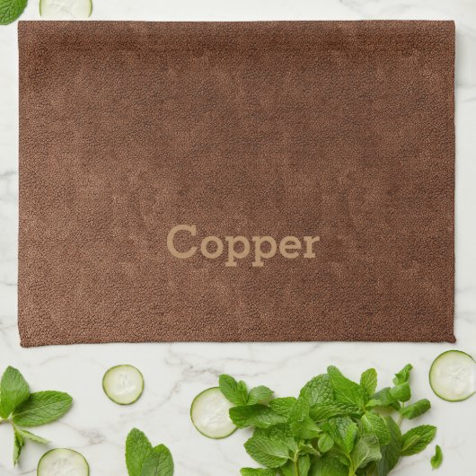 Alte Kupfer texturiert Minimal Geschirrtuch (Gefaltet)