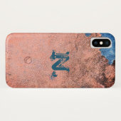 Alte Kupfermetallnachahmung und das Monogramm Case-Mate iPhone Hülle (Rückseite (Horizontal))