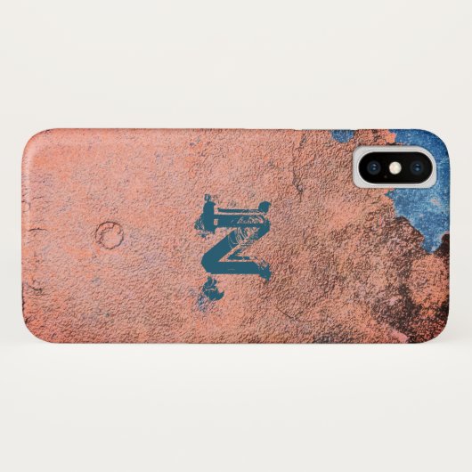 Alte Kupfermetallnachahmung und das Monogramm Case-Mate iPhone Hülle (Rückseite (Horizontal))