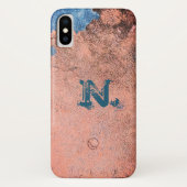 Alte Kupfermetallnachahmung und das Monogramm Case-Mate iPhone Hülle (Rückseite)