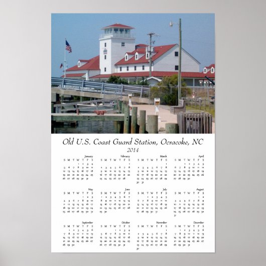 Alte Küstenwachstations-äußere Banken Ocracoke Poster (Vorne)