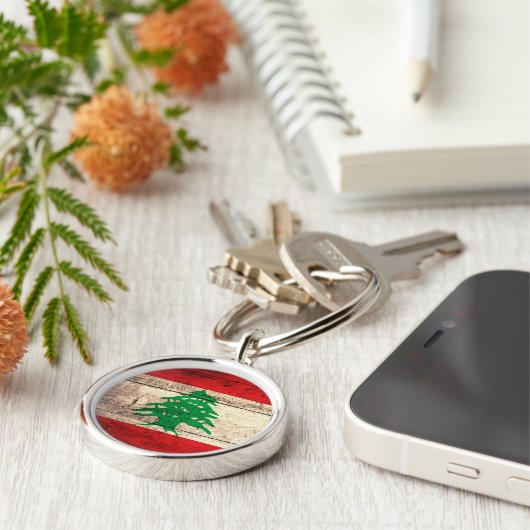 Alte Labanon-Fahne Schlüsselanhänger (Seite)