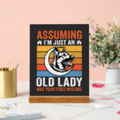 Alte Lady-Hund-Warnung Retro Acrylschild (Hochzeit)