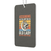 Alte Lady-Hund-Warnung Retro Autolufterfrischer (Links)