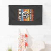 Alte Lady-Hund-Warnung Retro Banner (Insitu)