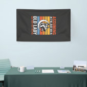 Alte Lady-Hund-Warnung Retro Banner (Messeveranstaltung)