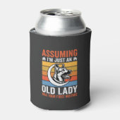 Alte Lady-Hund-Warnung Retro Dosenkühler (Kanne Vorderseite)