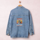 Alte Lady-Hund-Warnung Retro Jeansjacke (Hangar)