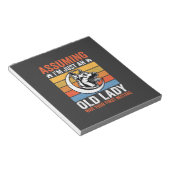 Alte Lady-Hund-Warnung Retro Notizblock (angewinkelt)