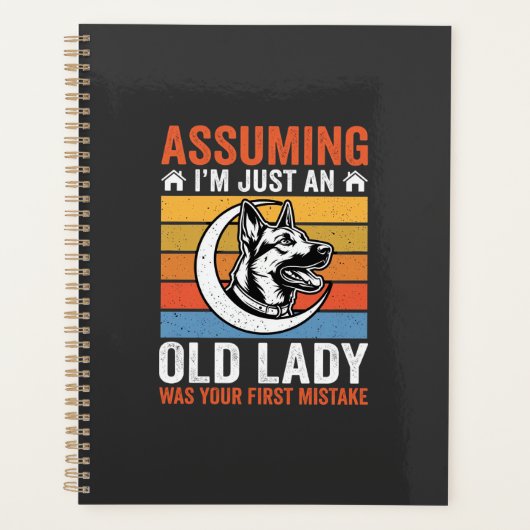 Alte Lady-Hund-Warnung Retro Planer (Vorderseite)