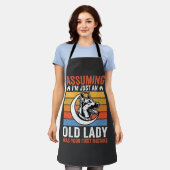 Alte Lady-Hund-Warnung Retro Schürze (Getragen)