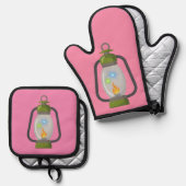 alte Lampe Ofenhandschuh & Topflappen-Set (Vorderseite/Rückseite)