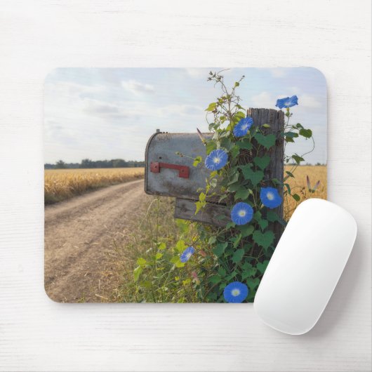 Alte Landbriefkasten mit Prunkwinden Mousepad (Mit Mouse)
