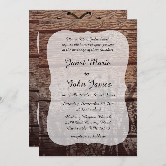 Alte Landeshochzeit Einladung (Vorne/Hinten)