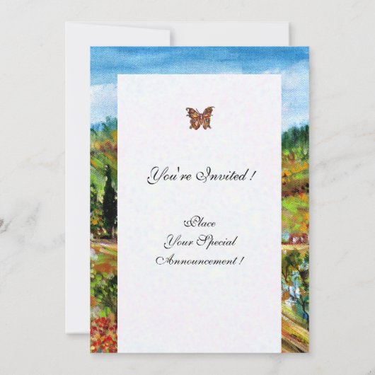 ALTE LANDSCHAFT LANDSCHAFT, gelb-weiß Einladung (Rückseite)