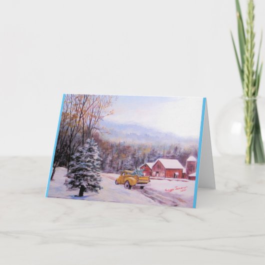 Alte Lastwagen Weihnachten Karte (Vorderseite)