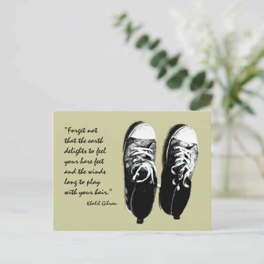 alte Laufschuhe Postkarte (Stehend Vorderseite)