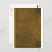 Alte Lederbuchseite Postkarte (Vorne/Hinten)