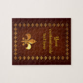 Alte Lederdecke mit goldener Fleur-de-Lys - Puzzle (Horizontal)
