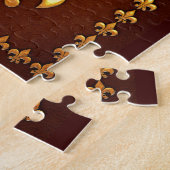 Alte Lederdecke mit goldener Fleur-de-Lys - Puzzle (Seite)