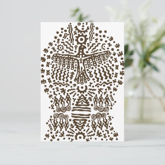 Alte Legende: Riesenvogel und Stammeszente Dankeskarte (Stehend Vorderseite)