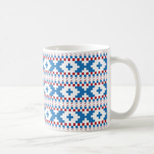 Alte lettische Schilder blau, rot, weiß Kaffeetasse