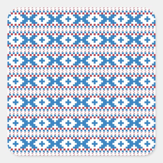 Alte lettische Schilder blau, rot, weiß Quadratischer Aufkleber (Vorderseite)