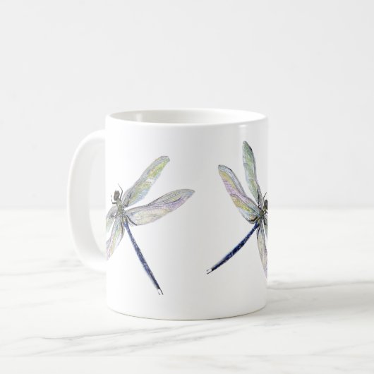 Alte Libellen-Schalen-Tasse Kaffeetasse (Vorderseite Links)
