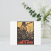 Alte "Liberty Bonds" US War Poster c. 1918 Postkarte (Stehend Vorderseite)