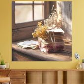 Alte Liebe mit Band getippte Buchstaben Leinwanddruck (Insitu (Wohnzimmer))