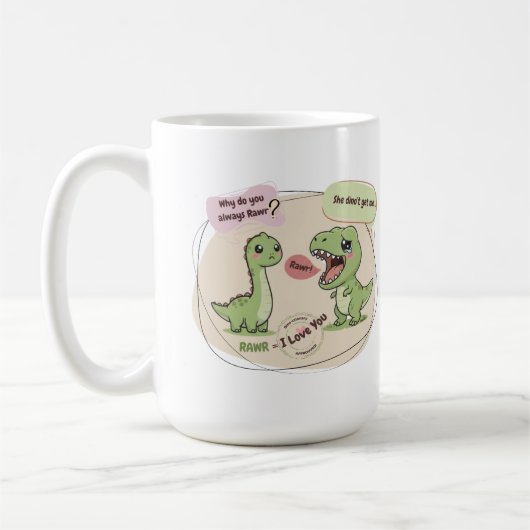 Alte Liebessprache. 🦖☕✨ Kaffeetasse (Links)