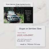 Alte LKW-Reparaturwerkstatt mit antikem LKW Visitenkarte (Vorne/Hinten)