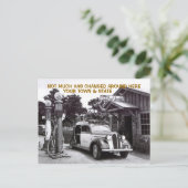 ALTE LOG FILLING STATION & AUTO ~NOSTALGIC Postcar Postkarte (Stehend Vorderseite)