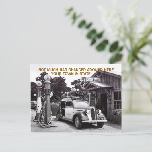 ALTE LOG FILLING STATION & AUTO ~NOSTALGIC Postcar Postkarte (Stehend Vorderseite)