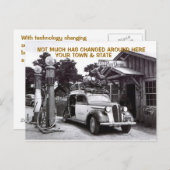 ALTE LOG FILLING STATION & AUTO ~NOSTALGIC Postcar Postkarte (Vorne/Hinten)