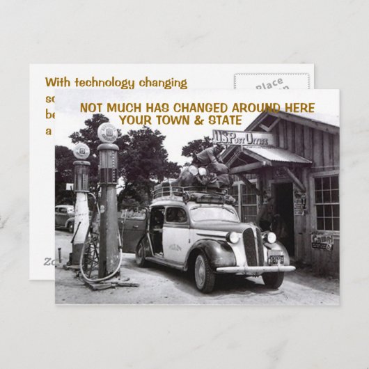 ALTE LOG FILLING STATION & AUTO ~NOSTALGIC Postcar Postkarte (Vorne/Hinten)
