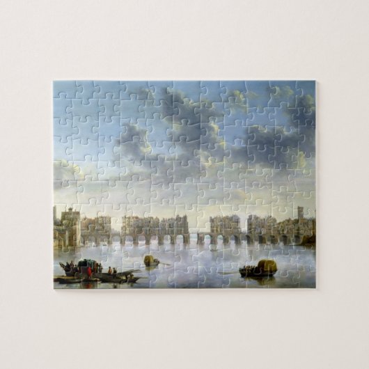 Alte London-Brücke (Öl), c.1630 Puzzle (Horizontal)