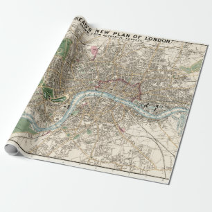 Alte London-Karte, England (1853) Geschenkpapier