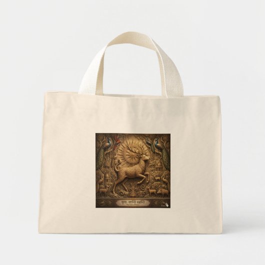 Alte Löwen-Kunst-Erbe-Tasche Mini Stoffbeutel (Vorne)