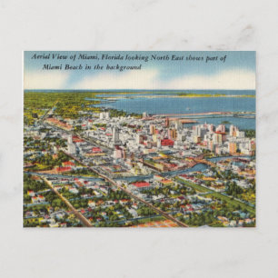 Alte Luftaufnahme von Miami, Florida Postkarte