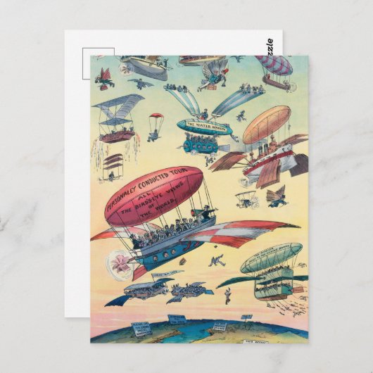 Alte Luftfahrt Vintag Postkarte Antiquitäten (Vorne/Hinten)