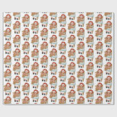 alte Lumpenpuppe mit Teddybär Geschenkpapier (Flach)